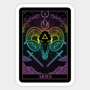 Zodiac sign tarot card Aries Sticker